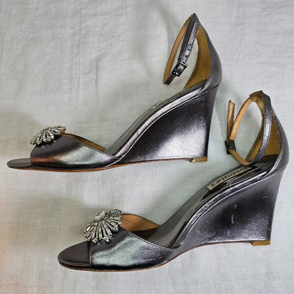 Badgley Mischka Leather Open Toe 3.25